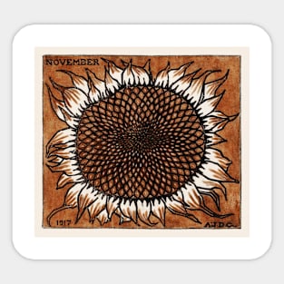 November Sunflower Sticker